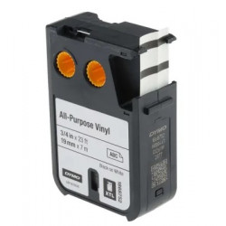 ETIQUETTES VINYLE PERMANENTE MULTI USAGE 19MMX7M NOIR SUR BLANC DYMO XTL