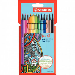 ETUI DE 12 FEUTRES PEN 68