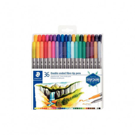 ÉTUI DE 36 FEUTRES DOUBLE POINTE DESIGN JOURNEY