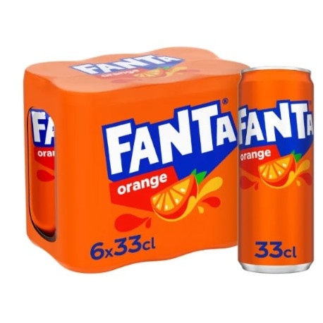 FANTA ORANGE PACK 6 CANETTES 33CL 