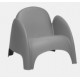 FAUTEUIL BAS INTERIEUR EXTERIEUR GRIS PP TRAITE ANTI UV ET RESISTANT A L EAU L81,5 ASSISE H 37 X P 76 CL DOSSIER H33 CM DEPUIS L
