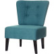 FAUTEUIL BRIGHTON BLEU STYLE VINTAGE STRUCURE PIN MASSIF ET AGGLOMERE TISSU POLYESTER NON DEHOUSSABLE PIED HETRE MASSIF ASSISE H