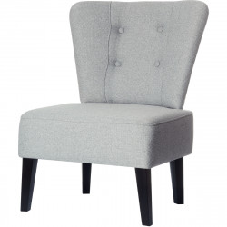 FAUTEUIL BRIGHTON GRIS CLAIR STYLE VINTAGE STRUCURE PIN MASSIF ET AGGLOMERE TISSU POLYESTER NON DEHOUSSABLE PIED HETRE MASSIF AS