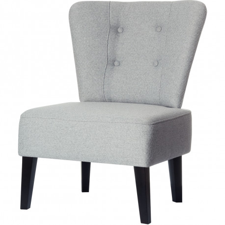 FAUTEUIL BRIGHTON GRIS CLAIR STYLE VINTAGE STRUCURE PIN MASSIF ET AGGLOMERE TISSU POLYESTER NON DEHOUSSABLE PIED HETRE MASSIF AS