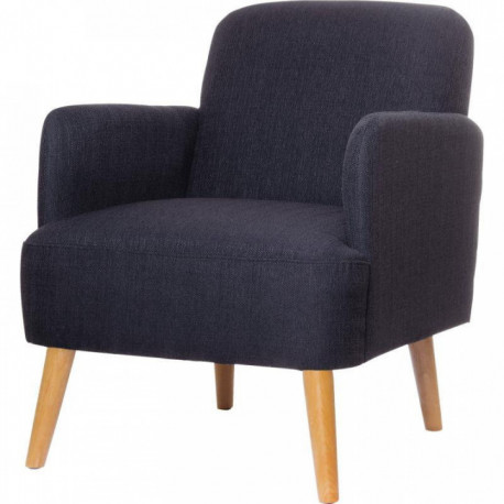 FAUTEUIL BROOKS GRIS ANTHRACITE PIEDS HETRE MASSIF VERNIS à assembler H79 L62 P77/ ASSISE H44 P52 TISSU POLYESTER struct. pin ma