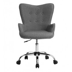 FAUTEUIL BUREAU TISSU GRIS RECOUVERT BASE METAL