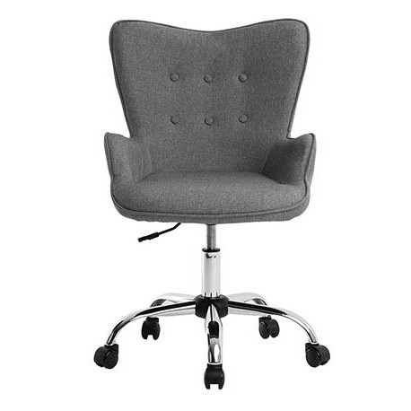 FAUTEUIL BUREAU TISSU GRIS RECOUVERT BASE METAL