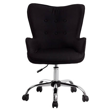 FAUTEUIL BUREAU TISSU NOIR RECOUVERT BASE METAL