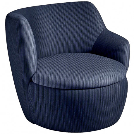 FAUTEUIL COTELE VELOURS BLEU L70 P70 H68 ASSISE P52 H41 CM