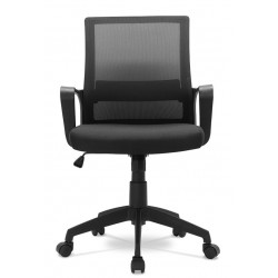 FAUTEUIL DE BUREAU DOS MAILLE BASCULANT RENFORT LOMBAIRE REGLABLE ACCOUDOIRS FIXES POIDS MAX 95KG ECONOMIQUE