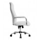 FAUTEUIL DE DIRECTION SIMILI CUIR BLANC BASE ACIER MAX