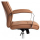 FAUTEUIL DE DIRECTION SIMILI CUIR CREME BASE ACIER MAX