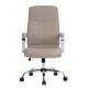 FAUTEUIL DE DIRECTION SIMILI CUIR GRIS BASE ACIER MAX