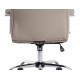 FAUTEUIL DE DIRECTION SIMILI CUIR GRIS BASE ACIER MAX