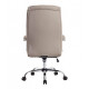 FAUTEUIL DE DIRECTION SIMILI CUIR GRIS BASE ACIER MAX