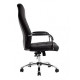 FAUTEUIL DE DIRECTION SIMILI CUIR NOIR BASE ACIER CHROME