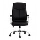 FAUTEUIL DE DIRECTION SIMILI CUIR NOIR BASE ACIER MAX