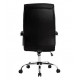 FAUTEUIL DE DIRECTION SIMILI CUIR NOIR BASE ACIER MAX