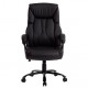 FAUTEUIL DE DIRECTION SIMILI CUIR NOIR BASE ACIER MAX