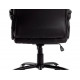 FAUTEUIL DE DIRECTION SIMILI CUIR NOIR BASE ACIER MAX