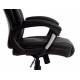 FAUTEUIL DE DIRECTION SIMILI CUIR NOIR BASE ACIER MAX
