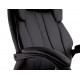 FAUTEUIL DE DIRECTION SIMILI CUIR NOIR BASE ACIER MAX