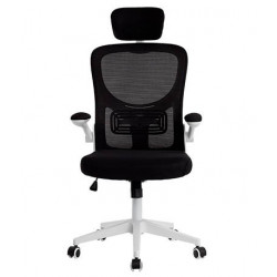 FAUTEUIL ERGONOMIQUE BICOLORE MAILLE BASE NYLON HAUTEUR