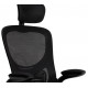 FAUTEUIL ERGONOMIQUE NOIR MAILLE BASE NYLON HAUTEUR MAX