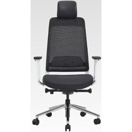 FAUTEUIL FAIRFAX SYNCH.5 POSITI.STRUCTURE BLANCHE- ACC4D SUPPORT LOMBAIRE TRANSL ASS.TETIERE