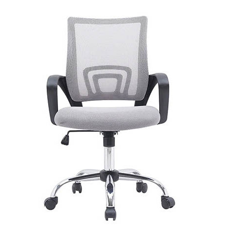 FAUTEUIL OPERATEUR BLANC/GRIS MAILLE BASE METAL