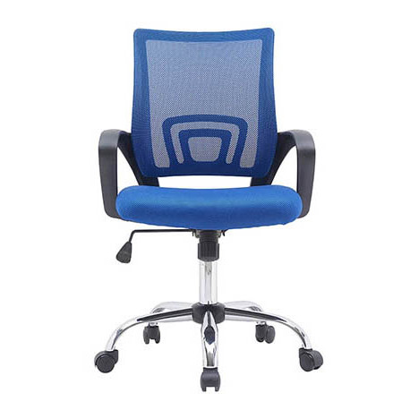 FAUTEUIL OPERATEUR NOIR/BLEU MAILLE BASE METAL MAX