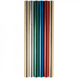 FEUILLES ALUMINIUM DOUBLE FACE 90 G 5MX0,50 BTE DE 6 ROULEAUX COULEURS ASSORTIES