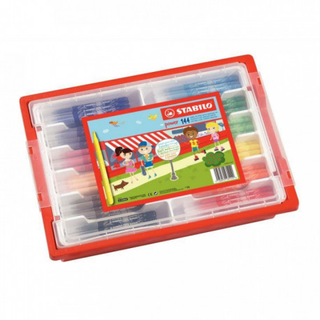 FEUTRE CLASSPACK DE 144 FEUTRES POWER STABILO  ASSORTIS ENCRE LAVABLE DES 3 ANS