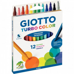 FEUTRE COLORIAGE POINTE MOYENNE PQT12 TURBO COLOR ASSORTIS GIOTTO
