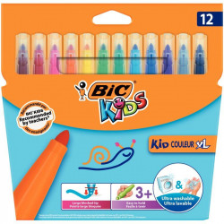 FEUTRE COLORIAGE  PQT12 KID COULEURS XL, POINTE EXTRA LARGE