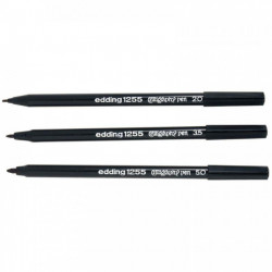  FEUTRE DE CALLIGRAPHIE POINTE BISEAUTÉE NOIR POCH. DE 3