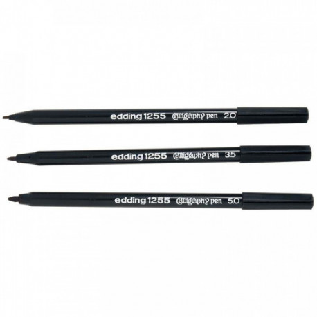  FEUTRE DE CALLIGRAPHIE POINTE BISEAUTÉE NOIR POCH. DE 3