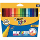 FEUTRE DE COLORIAGE  VISA  POINTE MOYENNE 2MM PQT18  CAPUCHON VENTILE / NE SECHE PAS ENCRE LAVABLE BIC 888681