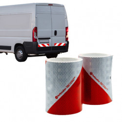 FILM RÉFLÉCHISSANT rouge/blanc *modèle pour la droite* POUR VÉHICULES DE SERVICE 141MMx9M (copie)