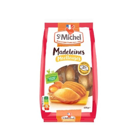  GATEAU SUCRES SACHET DE 600G MADELEINES MOELLEUSES NATURES SANS HUILE DE PALME ST MICHEL