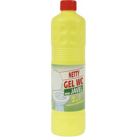 GEL WC JAVEL 2EN1 FLACON 1L BIOCIDE BACTERICIDE EN1276 FONICIDE EN1650
