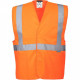GILET HAUTE VISIBILITÉ ORANGE 100% POLYESTER BANDES RETROREFLECHISSANTES TAILLE L/XL OK DIRECTIVE EUROPEENNE CEE/89/686