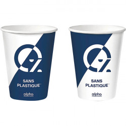 GOBELETS CARTON ALPHA ZERO PLASTIQUE 21CL PQT50 BLEU PEFC RECYCLABLE TEMP INF A 90° L.71x l.71 x H.90 mm x Ø.7,1 cm FAB France 