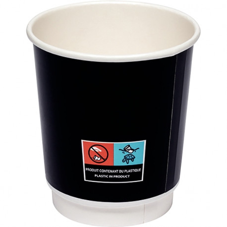 GOBELETS DOUBLE PAROIS NOIR 29 CL PQT25