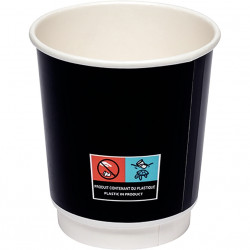 GOBELETS DOUBLE PAROIS NOIR 42 CL PQT25