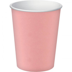 GOBELETS EN CARTON 20CL ROSE PQT15 TEMP INF A 70° SANS PLASTIQUE RECYCLABLE FSC FAB France  