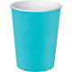GOBELETS EN CARTON 20CL TURQUOISE PQT15 TEMP INF A 70° SANS PLASTIQUE RECYCLABLE FSC FAB France  