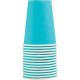 GOBELETS EN CARTON 20CL TURQUOISE PQT15 TEMP INF A 70° SANS PLASTIQUE RECYCLABLE FSC FAB France  