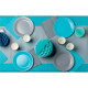 GOBELETS EN CARTON 20CL TURQUOISE PQT15 TEMP INF A 70° SANS PLASTIQUE RECYCLABLE FSC FAB France  
