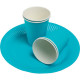 GOBELETS EN CARTON 20CL TURQUOISE PQT15 TEMP INF A 70° SANS PLASTIQUE RECYCLABLE FSC FAB France  